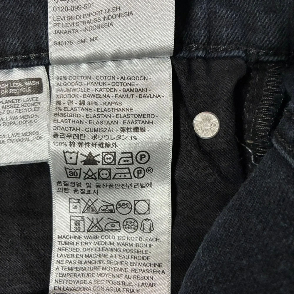 Levi's Mens Slim Straight Jeans Size 33x32 Black Denim Stretch Mid Rise Casual